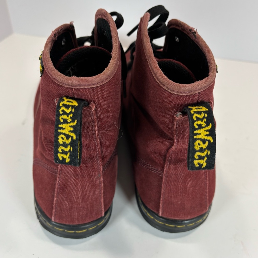 Dr Martens Shoreditch Canvas Boots Men Sz 10/W 12-Burgundy Color Lace Up Utility - Picture 5 of 8